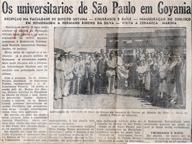 Recorte do Jornal "Acção" relata a solenidade de recepção da Embaixada Universitária Paulista rea...