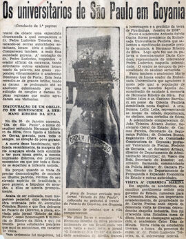 Recorte do Jornal "Acção" relata churrasco e baile em homenagem a Embaixada Universitária Paulist...
