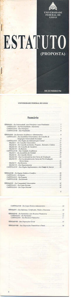 Estatuto (proposta) da UFG de 1994 