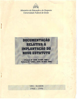 Documentação relativa à  implantação do novo estatuto de 1996 