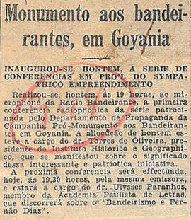 Recorte de jornal "Correio Paulistano", informa a primeira conferêcia de palestras realizada na R...