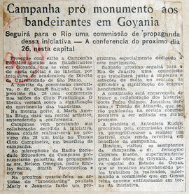 Recorte de jornal "O Estado de S. Paulo", informa sobre a conferência  proferida pelo Dr. César S...