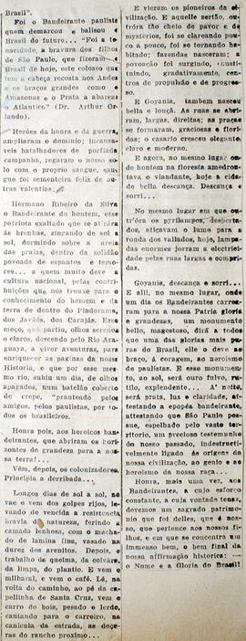 Recorte de jornal "Correio Popular", publica trechos de discurso em homenagem a Hermano Ribeiro d...