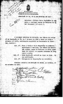Resolução n. 76 de 21 de set. de 1965 : Autoriza o Colégio Couto Magalhães de Anápolis a realizar...