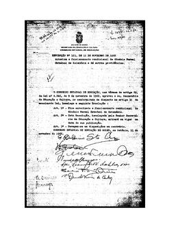 Resolução n. 123 de 11 de nov. de 1966 : Autoriza o funcionamento condicional de Ginásio Normal E...