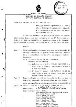Resolução n. 1670 de 21 de dez. de 1976 : Autoriza em caráter condicional o funcionamento do Colé...