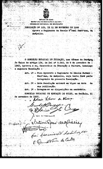 Resolução n. 129 de 11 de nov. de 1966 : Aprova o Regimento da Escola Normal Sant’Ana de Anápolis.
