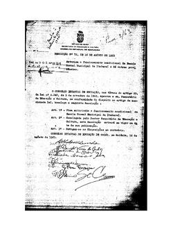 Resolução n. 72 de 16 de ago. de 1965 : Autoriza o funcionamento condicional da Escola Normal Mun...