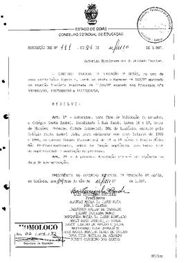 Resolução n. 111 de 24 de mar. de 1997 : Autoriza e valida funcionamento do Colégio Santa Izabel,...