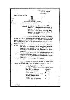 Resolução n. 736 : Autoriza o funcionamento condicional do Ginásio Municipal São Francisco, de Sã...