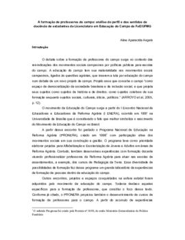 A formação de professores do campo: análise do perfil e dos sentidos da docência de estudantes da...