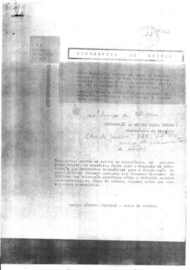 MEB: Documento de Estudo - Método Paulo Freire: experiência de Brasília.