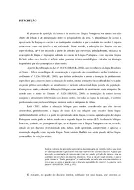 O processo de aquisição da leitura e da escrita em Língua Portuguesa.