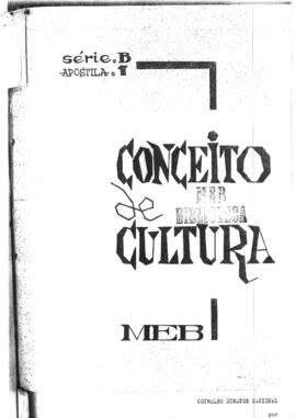 Conceito de Cultura - MEB / Série B - Apostila 1.