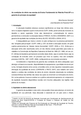 As condições de oferta nas escolas de Ensino Fundamental de Ribeirão Preto-SP e a garantia do pri...