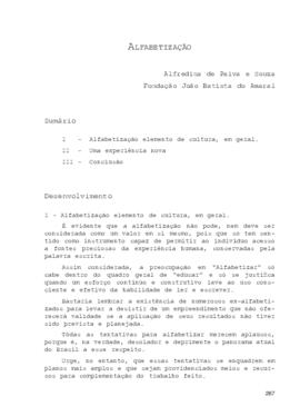 I Encontro Nacional de Alfabetização e Cultura Popular e Alfabetização (Tese de: Alfredinha de Pa...