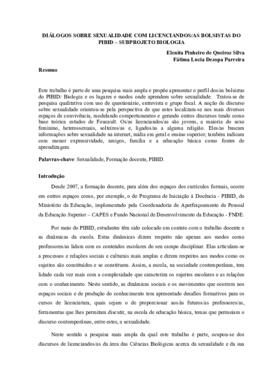 Diálogos sobre sexualidade com licenciandos/as bolsistas do PIBID – subprojeto biologia.