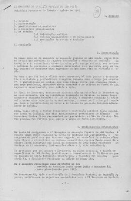 II Encontro de Animação Popular do MEB Goiás: Relatório Documento de Estudo - agôsto de 1965