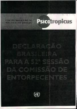 Declaração brasileira para o 52ºsessão da comunicação de entorpecentes.